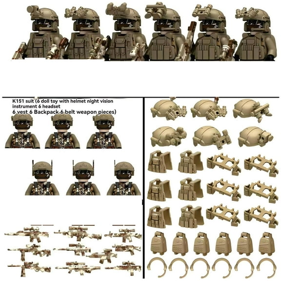 QPAZ Children's Building Block Set - Ghost Camouflage Special Forces Figures, Action Military Toy Collection