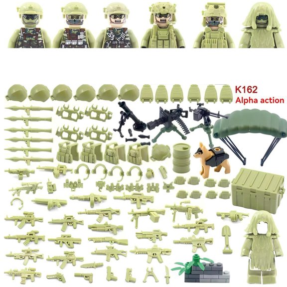 QPAZ Children's Building Block Set - Ghost Camouflage Special Forces Figures, Action Military Toy Collection