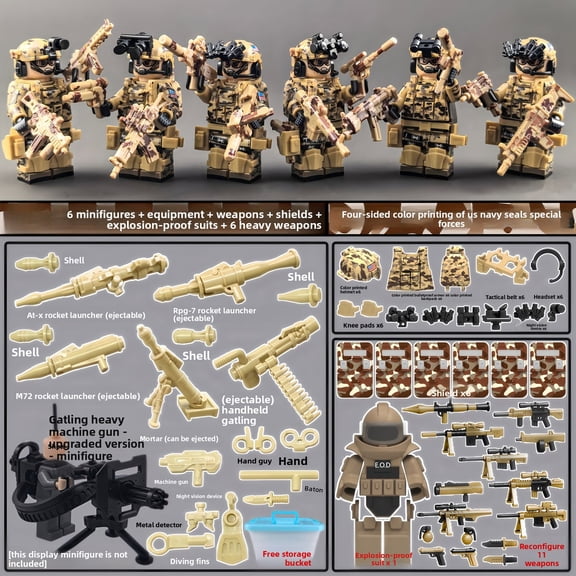 QPAZ Creative Character Building Blocks Set with Mini Figures, Display Assembly Toy Gift for Kids