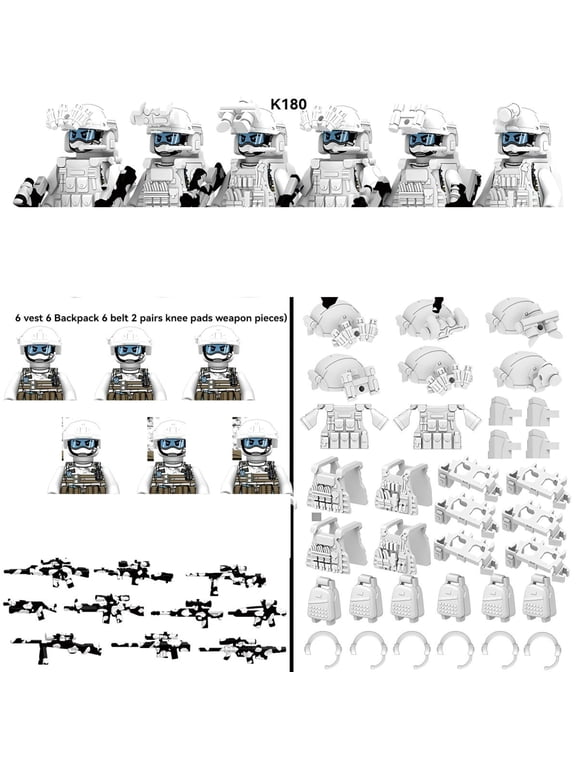 Military Building Blocks Soldier Set - Desert Special Forces Ghost Police Assembly Toy for Kids