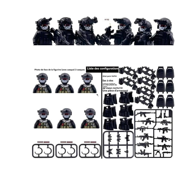 QPAZ Military Building Blocks Soldier Set - Desert Special Forces Ghost Police Assembly Toy for Kids