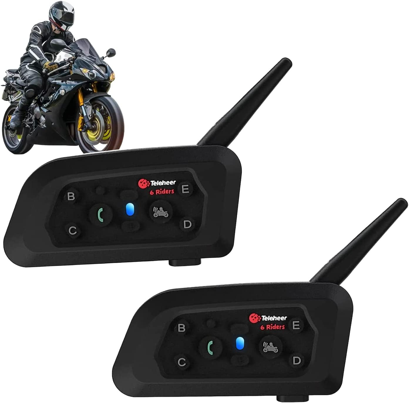 EJEAS V4 PLUS Motorcycle Helmet Intercom Bluetooth Headset With Remote 1500m Interphone Intercomunicador For 4 Riders Waterproof I3642940732 - View #9
