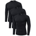 thumbnail image 1 of QPNGRP Men's 3 Pack Dry Fit Long Sleeve Athletic Shirts Workout Running Shirts Black 2XL, 1 of 9