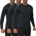 thumbnail image 1 of QPNGRP Men's 3 Pack Dry Fit Long Sleeve Athletic Shirts Workout Running Shirts Black L, 1 of 8
