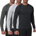thumbnail image 1 of QPNGRP Men's UPF 50+ Sun Protection Dry Fit Long Sleeve Rash Guard Shirts 3 Pack Lightweight Athletic Workout Running Tops, 1 of 8