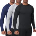 thumbnail image 1 of QPNGRP Men's 3 Pack Dry Fit Long Sleeve Athletic Shirts Workout Running Shirts Black Light Grey Navy 2XL, 1 of 8