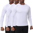 thumbnail image 1 of QPNGRP Men's 3 Pack Dry Fit Long Sleeve Athletic Shirts Workout Running Shirts White 2XL, 1 of 8