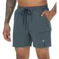 thumbnail image 1 of QPNGRP Men's Beach Swim Trunks Quick Dry Sports Fitness Shorts Drawstring Zipper Pockets and Mesh Lining Grey 30, 1 of 8