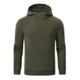 thumbnail image 1 of QPNGRP Men's Casual Pullover Lightweight Hoodie Long Sleeve Solid Waffle knitted Hooded Plus Size Army XL, 1 of 6