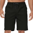 thumbnail image 1 of QPNGRP Men's Casual Shorts with Zipper Pockets Elastic Waistband with Drawstring Cargo Stretch Short Black, 1 of 7