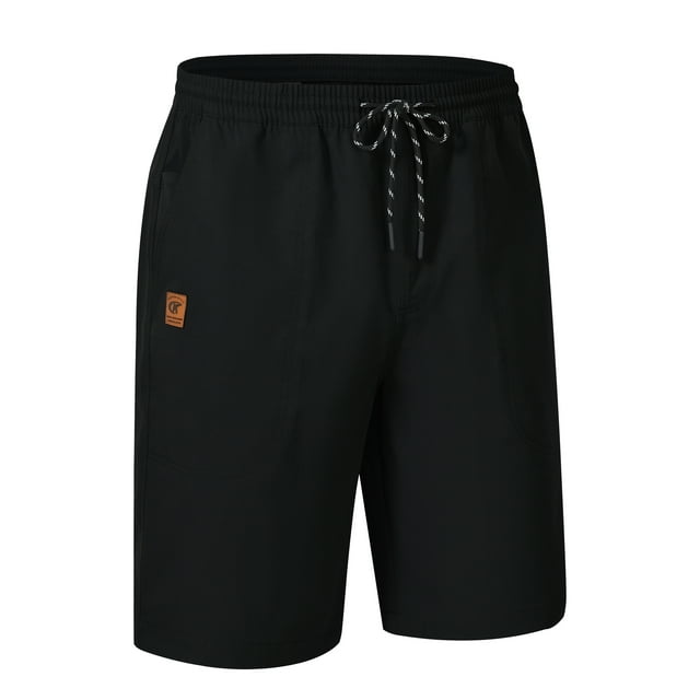 QPNGRP Men's Casual Shorts with Zipper Pockets Elastic Waistband with