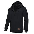 thumbnail image 1 of QPNGRP Men's Full-Zip Hoodie Lightweight Hoodie Sweatshirt Jacket Solid Hooded with Kanga Pocket Black M, 1 of 6