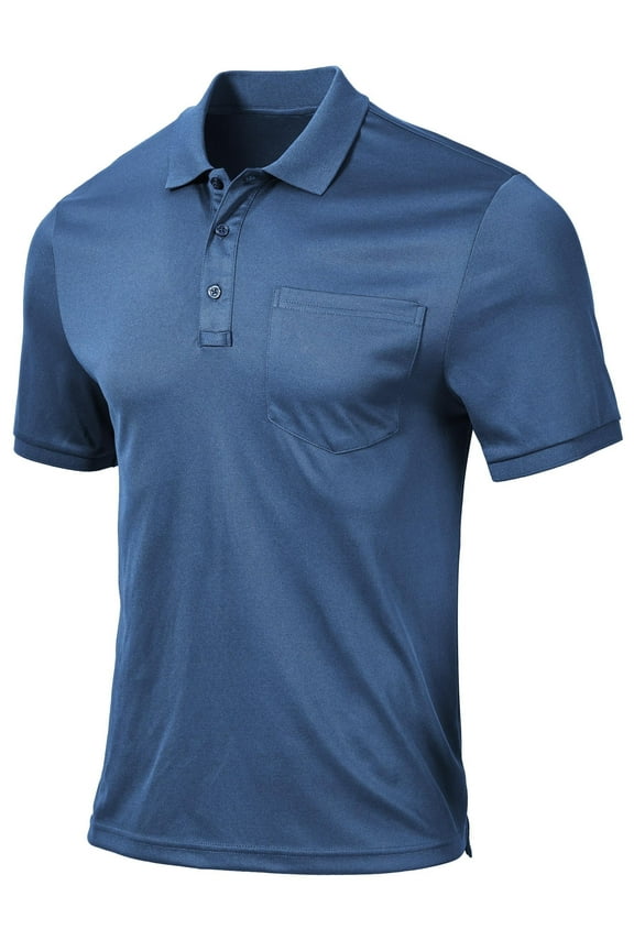 Men's Golf Polo Shirts Short Sleeve Moisture Wicking Dry Fit Performance Daily Casual Stylish Collared Shirts for Men Deep Blue XL