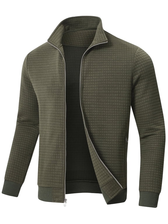 Men's Lightweight Jacket Casual Jacket Waffle Knitted Army Jacket Coat 2XL