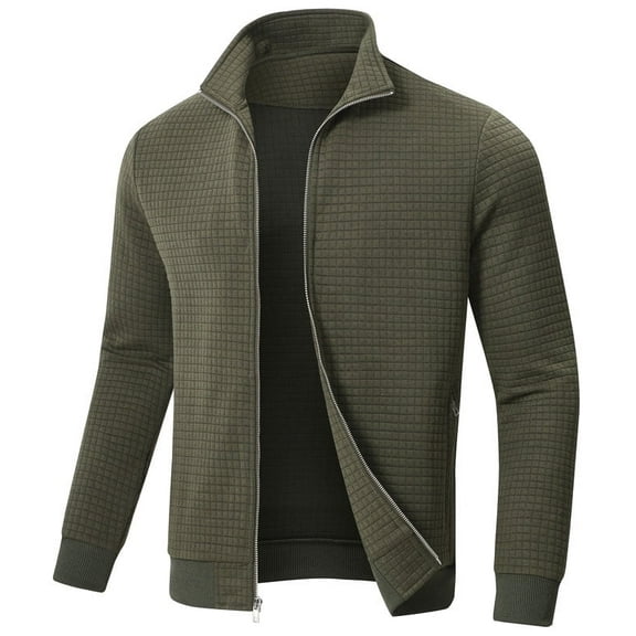 QPNGRP Men's Lightweight Jacket Casual Jacket Waffle Knitted Army Jacket Coat M