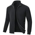 thumbnail image 1 of QPNGRP Men's Lightweight Jacket Casual Jacket Waffle Knitted Black Jacket Coat 3XL, 1 of 8