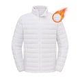 thumbnail image 1 of QPNGRP Mens Puffer Jacket Lightweight Water Resistant Windproof Insulated Winter Puffy Coat White L, 1 of 10