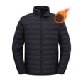thumbnail image 1 of QPNGRP Mens Puffer Jacket Lightweight Water Resistant Windproof Insulated Winter Puffy Coat Black L, 1 of 10