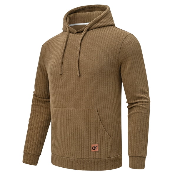 QPNGRP Men's Pullover Hoodies Plaid Long Sleeve Drawstring Casual