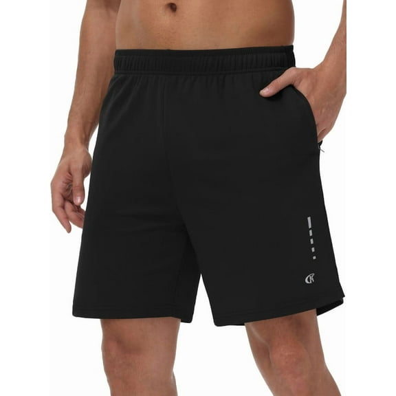 QPNGRP Men's 7" Athletic Basketball Shorts Workout Gym Quick Dry Shorts Lightweight Mesh Running Shorts Black L