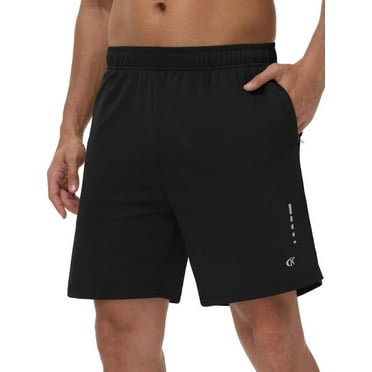 QPNGRP Men's 7" Athletic Basketball Shorts Workout Gym Quick Dry Shorts Lightweight Mesh Running Shorts Black L
