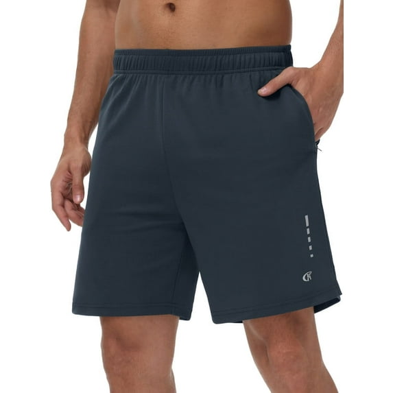 QPNGRP Men's 7" Athletic Basketball Shorts Workout Gym Quick Dry Shorts Lightweight Mesh Running Shorts Darkgray L