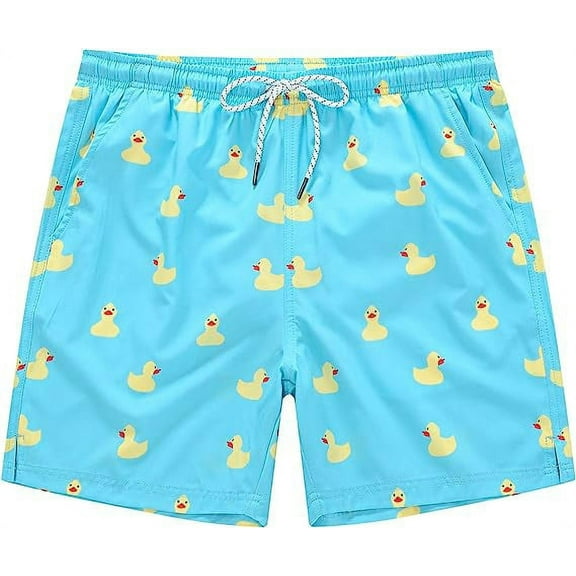 QPNGRP Men's Swim Trunks Quick Dry Beach Shorts with Mesh Lining