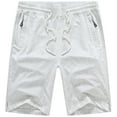 thumbnail image 1 of QPNGRP Men's Workout Stretch Shorts Casual Drawstring Elastic Zipper Pockets Cationwhite 32, 1 of 8