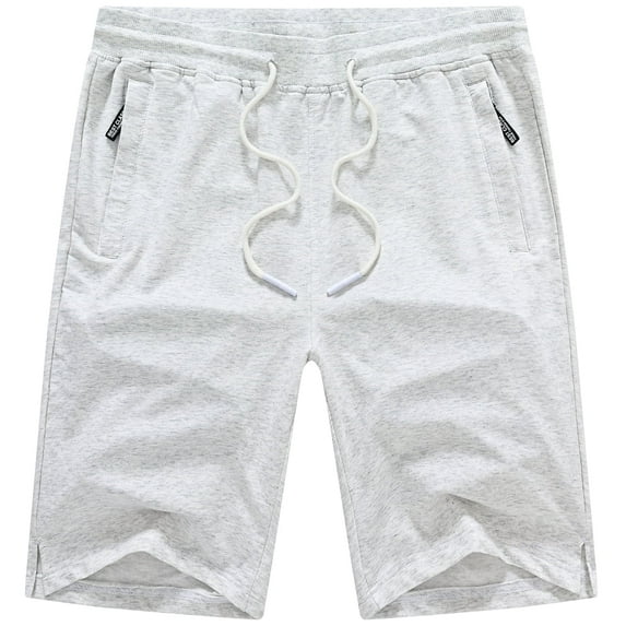 QPNGRP Men's Workout Stretch Shorts Casual Drawstring Elastic Zipper Pockets Cationwhite 38