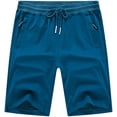 thumbnail image 1 of QPNGRP Men's Workout Stretch Shorts Casual Drawstring Elastic Zipper Pockets Darkgreen 32, 1 of 8