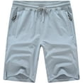 thumbnail image 1 of QPNGRP Men's Workout Stretch Shorts Casual Drawstring Elastic Zipper Pockets Silvergrey 34, 1 of 8
