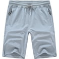 thumbnail image 1 of QPNGRP Men's Workout Stretch Shorts Casual Drawstring Elastic Zipper Pockets Silvergrey 36, 1 of 8