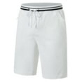 thumbnail image 1 of QPNGRP Men's Zipper Pocket Quick Dry Shorts Drawstring Elastic Waistband Casual Shorts White 34, 1 of 6