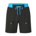 thumbnail image 1 of QPNGRP Men's beach shorts 5inch swim trunks sports fitness shorts quick dry Plus Size Zipper pocket Drawstring closure Black XL, 1 of 6