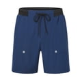 thumbnail image 1 of QPNGRP Men's beach shorts 5inch swim trunks sports fitness shorts quick dry Plus Size Zipper pocket Drawstring closure Deepblue M, 1 of 6