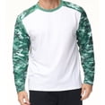 thumbnail image 1 of QPNGRP Men's long sleeved swimsuit sunscreen UPF 50+ UV protection sports exercise running hiking T-shirt swimsuit round neck camouflage Green S, 1 of 6