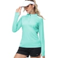 thumbnail image 1 of QPNGRP Women's Long Sleeve Shirts UPF 50+ Sun Protection SPF Quick Dry Lightweight T-Shirt Swim Hiking Runing Fishing Tops Lightgreen XL, 1 of 7
