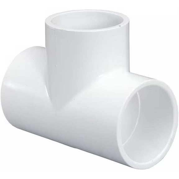 QPPOIH-3/4" x 1/2" x 3/4" PVC Reducing Tee Schedule 40 Slip Socket Tee Adapter Pipe Fitting for Plumbing, Irrigation & Water Line Connections