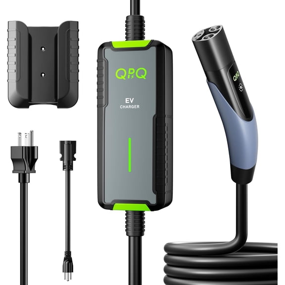 QPQ Level 1/2 Tesla Charger 16A, Portable Electric Car EV Charger for Tesla Models Y/X/3/S, 21FT Cable 240V NEMA 6-20 Plug 120V NEMA 5-15 Adapter, NACS Connector, 3.5KW Home EV Charging Station