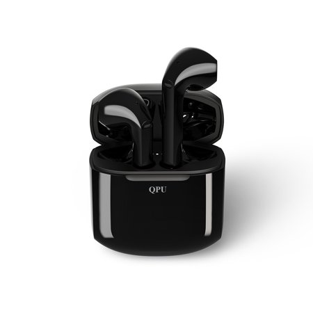 QPU Ear phones, Wireless Earbuds, 10mm Drivers with Big Bass, Bluetooth 5.3, 30H Long Playtime, Water-Resistant