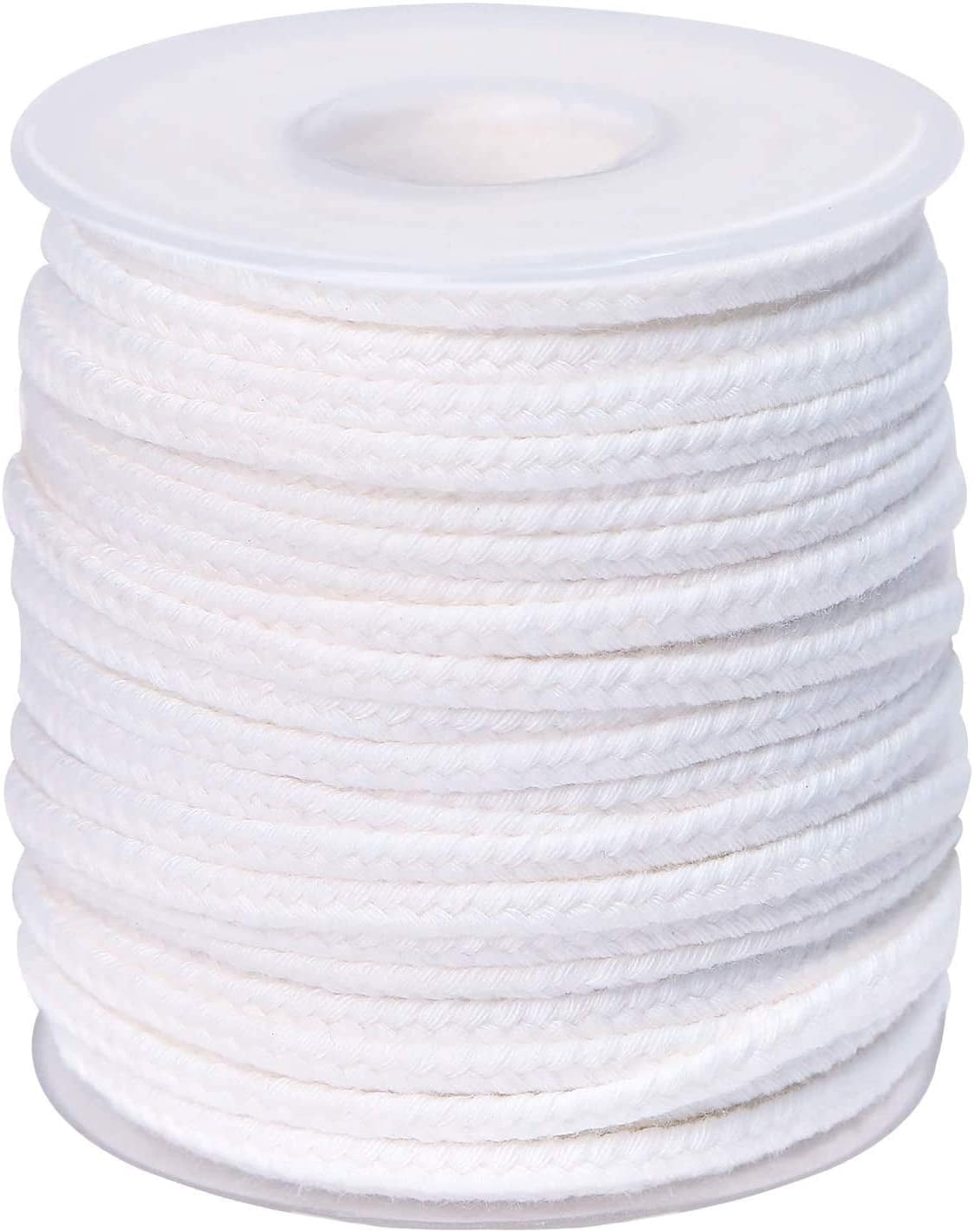 QPZ 200 ft Braided Candle Wicks 100% Cotton 21 PLY for Candle Pillars in 1 3/4 inch Dia, for Paraffin Wax Soy Beeswax Candle Making, Sold Separately 200 PCS Candle Wick Sustainer Tabs Metal 14mm