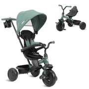 QPlay 6 in 1 Toddlers Tricycle for Ages Baby 10 Months-6 Years, Adjustable Parent Push Handle, Removable Canopy, 5-Point Harness, Rear Wheel Brakes