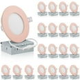 thumbnail image 1 of QPlus 4inch LED Recessed Lights, Aluminum Body, Daylight, Dimmable, 5000K, 20 Pack (Detachable Pink Trim), 1 of 5