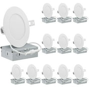 QPlus 4inch LED Recessed Lights, Aluminum Body, Neutral, Dimmable, 4000K, 12 Pack