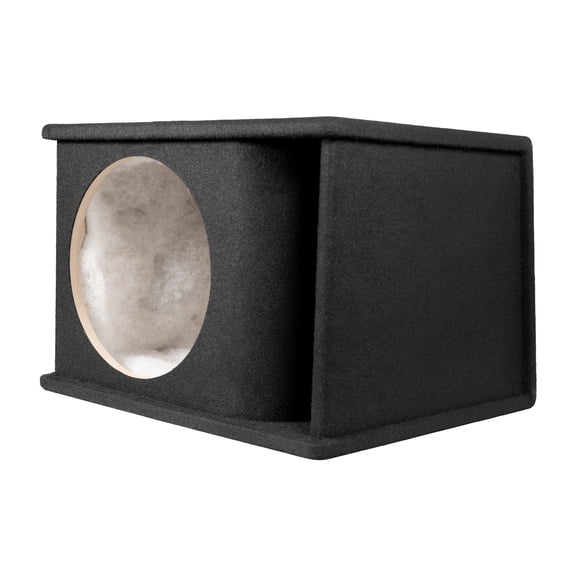 QPower 12 Inch Single Horn Ported Subwoofer Box Enclosure, 5/8 Inch MDF, Black Carpet