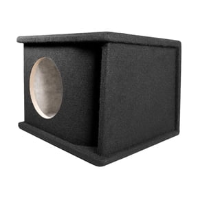 QPower 8 Inch Single Horn Ported Subwoofer Box Enclosure, 5/8 Inch MDF, Black Carpet