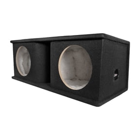 QPower Dual 10 Inch Horn Ported Subwoofer Box Enclosure, 5/8 Inch MDF, Black Carpet