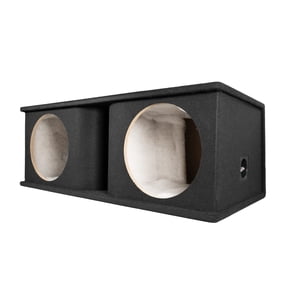 QPower Dual 12 Inch Horn Ported Subwoofer Box Enclosure, 5/8 Inch MDF, Black Carpet