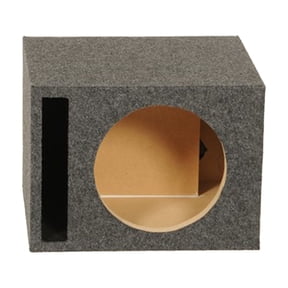 Q Power Single 12-Inch Vented Heavy Duty Subwoofer Enclosure, Charcoal Grey