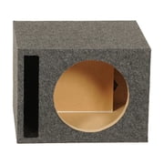 Q Power Single 12-Inch Vented Heavy Duty Subwoofer Enclosure, Charcoal Grey